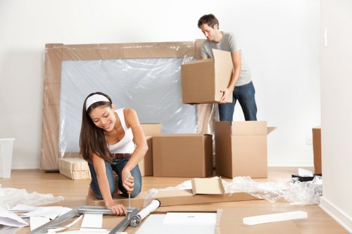 House movers preparing for a home move in Dagenham