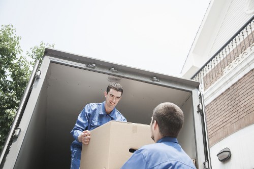 Packed household boxes ready for a Dagenham home move